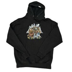 DGK Teddy Bear Streetwear Graphic Pullover Hoodie Mens L Black